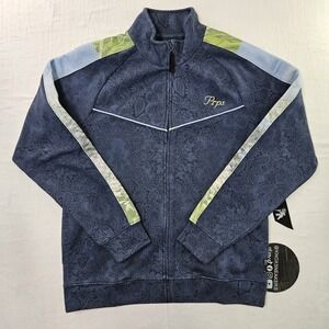 Prps Japanese Full Zip Track Jacket Floral Blue Green Men's Size Medium